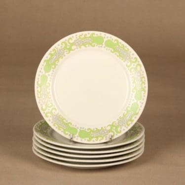 Arabia Esmeralda lautanen, 17.5 cm, 6 kpl, suunnittelija Esteri Tomula, 17.5 cm