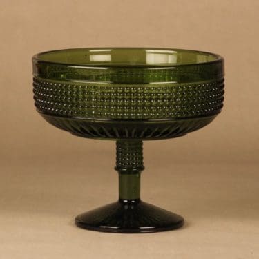 Riihimäen lasi Barokki tarjoilukulho, jalallinen, suunnittelija Erkkitapio Siiroinen, jalallinen