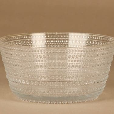 Nuutajärvi Kastehelmi kulho, kirkas, suunnittelija Oiva Toikka,