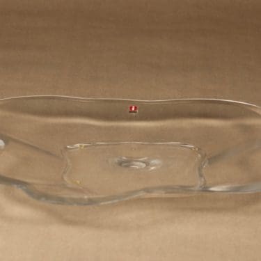 Iittala Aalto-kukka vati, kirkas, suunnittelija Alvar Aalto, signeerattu