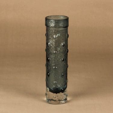 Riihimäen lasi 1462 maljakko, siniharmaa, suunnittelija Tamara Aladin,