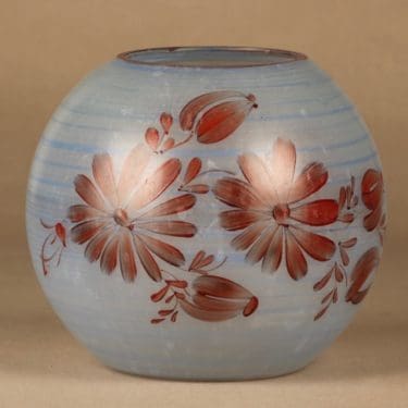 Kauklahden lasi maljakko, käsinmaalattu, suunnittelija , käsinmaalattu