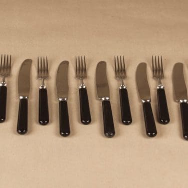 Hackman veitset ja haarukat, musta, teräs, 12 kpl, suunnittelija ,