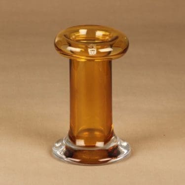 Riihimäen lasi Rulla maljakko, amber, suunnittelija Tamara Aladin,