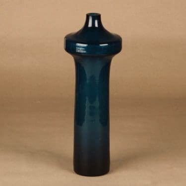 Riihimäen lasi Katedraali maljakko, turkoosinvihreä, suunnittelija Helena Tynell,