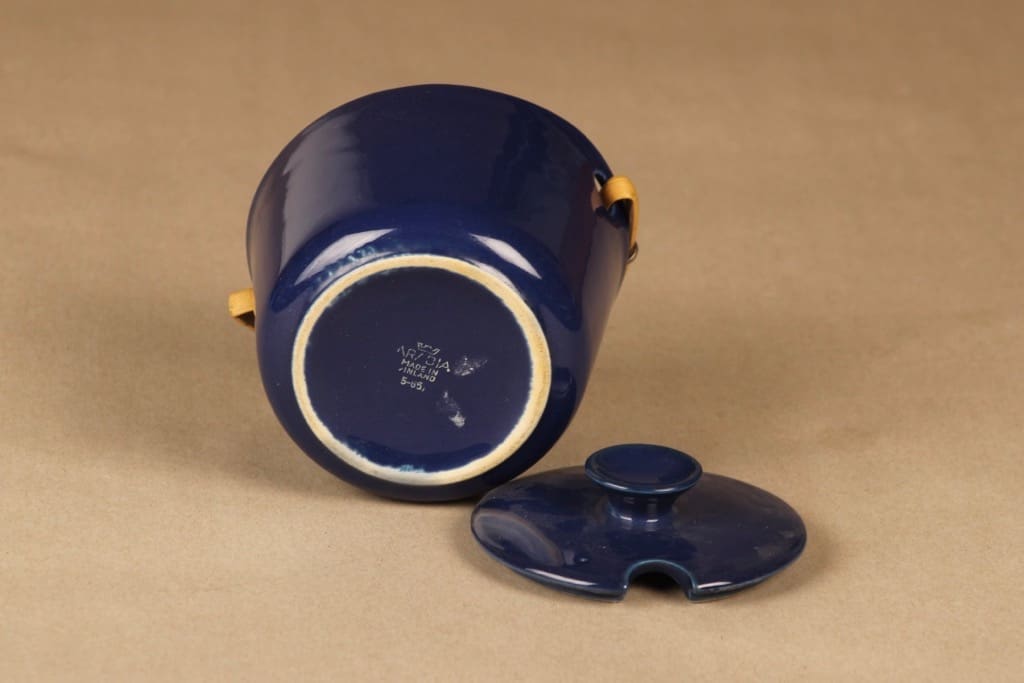 Arabia AL purkki, rottinkikahvalla, suunnittelija Ulla Procope, rottinkikahvalla kuva 3