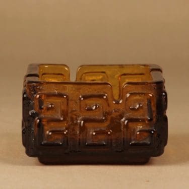 Riihimäen lasi Taalari tuhka-astia, ruskea, suunnittelija Tamara Aladin,