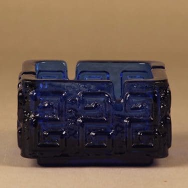 Riihimäen lasi Taalari tuhka-astia, sininen, suunnittelija Tamara Aladin,