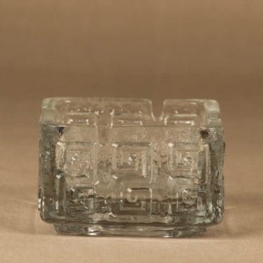 Riihimäen lasi Taalari tuhka-astia, kirkas, suunnittelija Tamara Aladin,