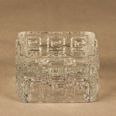 Riihimäen lasi Taalari kynttilänjalka, kirkas, suunnittelija Tamara Aladin,