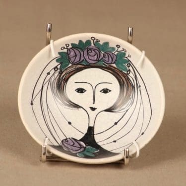 Kupittaan savi kulho, käsinmaalattu, suunnittelija Laila Zink, käsinmaalattu, signeerattu