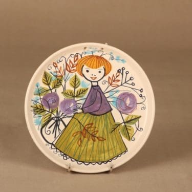 Kupittaan savi seinätaulu, käsinmaalattu, suunnittelija Laila Zink, käsinmaalattu, signeerattu