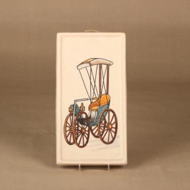 Kupittaan savi seinätaulu, käsinmaalattu, suunnittelija Rauno Lammela, käsinmaalattu, signeerattu