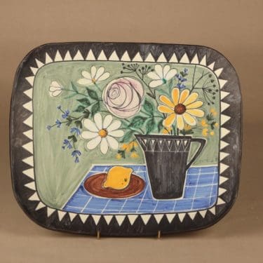 Kupittaan savi seinätaulu, suunnittelija Laila Zink, signeerattu