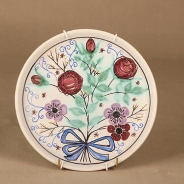 Kupittaan savi seinätaulu, käsinmaalattu, suunnittelija Laila Zink, käsinmaalattu, signeerattu