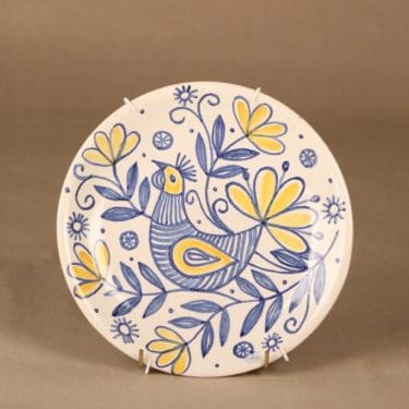 Kupittaan savi seinätaulu, käsinmaalattu, suunnittelija Laila Zink, käsinmaalattu, signeerattu