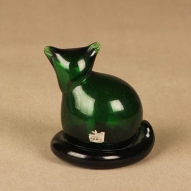 Nuutajärvi Kissa, signeerattu, suunnittelija Inkeri Toikka, signeerattu