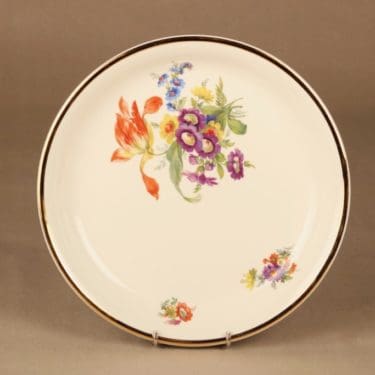 Arabia Kulta-aika tarjoilulautanen, monivärinen, suunnittelija tuntematon, serikuva, kukka