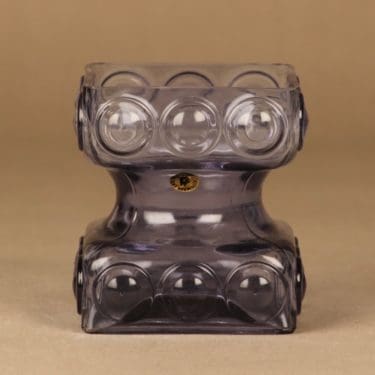 Riihimäen lasi Kehrä kääntömaljakko, lila, suunnittelija Tamara Aladin,