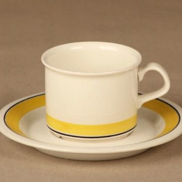 Arabia Faenza  kahvikuppi, raitakoriste, suunnittelija Peter Winquist, raitakoriste