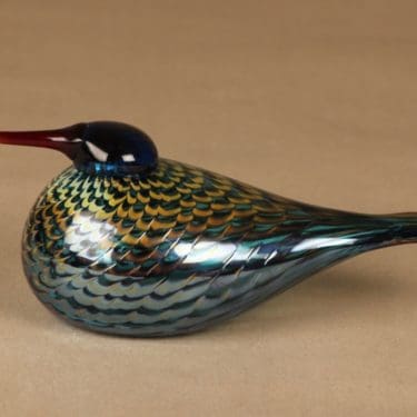 Nuutajärvi lintu , Punanokka, suunnittelija Oiva Toikka, Punanokka, signeerattu