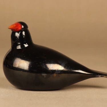 Nuutajärvi lintu , Mustarastas, suunnittelija Oiva Toikka, Mustarastas, signeerattu