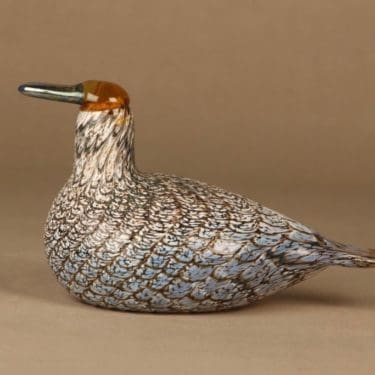 Nuutajärvi lintu , Jouhisorsa, suunnittelija Oiva Toikka, Jouhisorsa, signeerattu