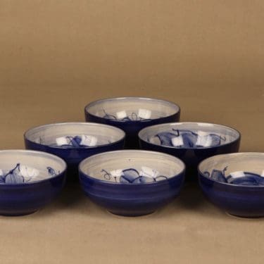 Savitorppa kulho, käsinmaalattu, 6 kpl, suunnittelija Holger Granbäck, käsinmaalattu