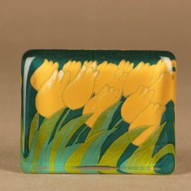 Iittala HLS lasikortti, Oranssit tulppaanit, suunnittelija Heljä Liukko-Sundström, Oranssit tulppaanit