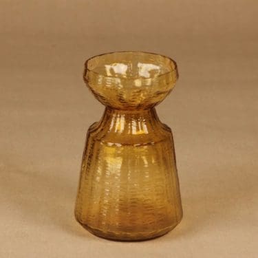 Riihimäen lasi Hyasintti maljakko, amber, suunnittelija Tamara Aladin, amber