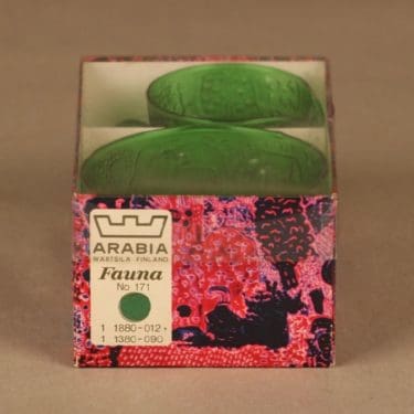 Nuutajärvi Fauna sokerikko ja kermakko, vihreä, suunnittelija Oiva Toikka,