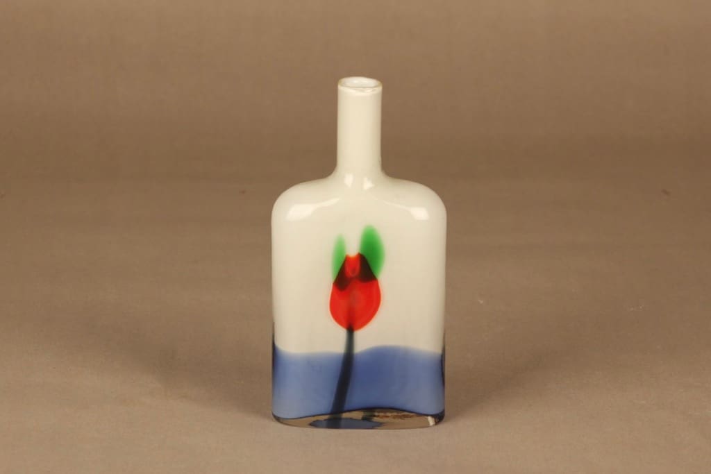 Nuutajärvi Puteli, uniikki, suunnittelija Oiva Toikka, uniikki, signeerattu