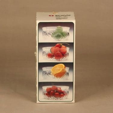 Iittala Koivu jälkiruokakulho, kirkas, 4 kpl, suunnittelija Jorma Vennola,