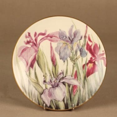 Arabia Romanttinen Puutarha seinälautanen, Iiris, suunnittelija Riikka Hautamäki, Iiris