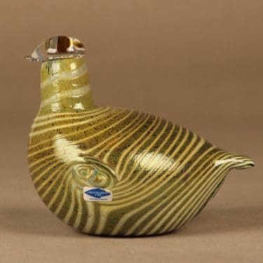 Nuutajärvi lintu , Alli, suunnittelija Oiva Toikka, Alli, Signeerattu