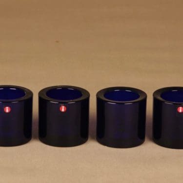 Iittala Kivi tuikkulyhty, koboltinsininen, 4 kpl, suunnittelija Heikki Orvola,