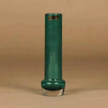 Riihimäen lasi maljakko, turkoosi, suunnittelija ,