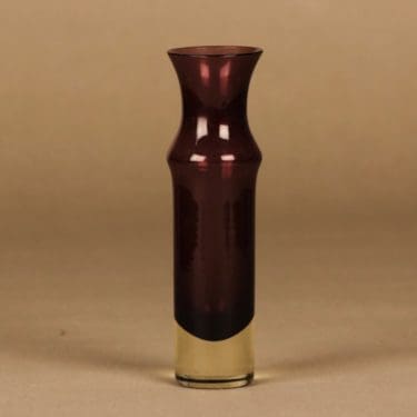 Riihimäen lasi maljakko, lila, kirkas, suunnittelija ,