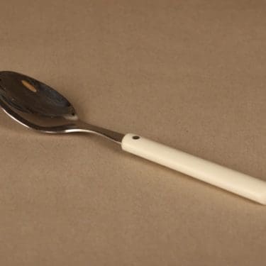 Hackman Hackminna lusikka, valkoinen, teräs, suunnittelija Ahti Majuri,