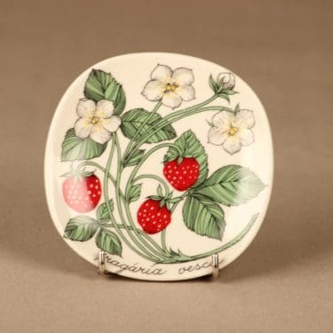 Arabia Metsämarjat seinälautanen, Ahomansikka, suunnittelija Esteri Tomula, Ahomansikka, Fracaria vesca