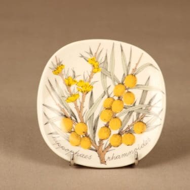 Arabia Metsämarjat seinälautanen, Tyrni, suunnittelija Esteri Tomula, Tyrni, Hippophae rhamnoides