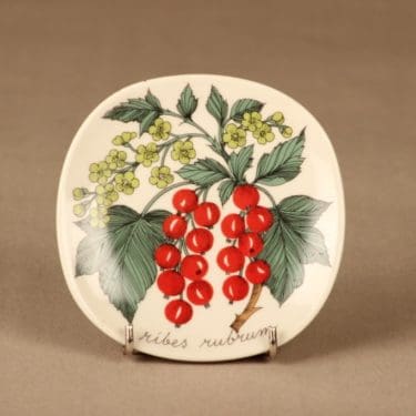 Arabia Metsämarjat seinälautanen, Punaherukka, suunnittelija Esteri Tomula, Punaherukka, Ribes rubrum