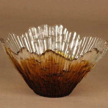 Humppila Revontulet bowl, brown-clear designer Tauno Wirkkala
