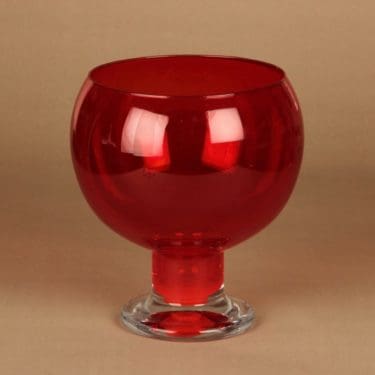 Riihimäen lasi Old King Cole boolimalja, jalallinen, suunnittelija Erkkitapio Siiroinen, jalallinen, massiivinen