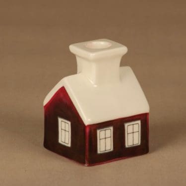 Arabia HSL Kynttilätalo, punainen, suunnittelija Heljä Liukko-Sundström,