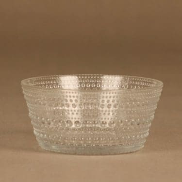 Nuutajärvi Kastehelmi jälkiruokakulho, kirkas, suunnittelija Oiva Toikka,