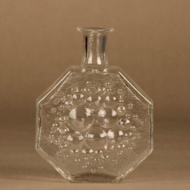 Riihimäen lasi Stella Polaris koristepullo, kirkas, suunnittelija Nanny Still,