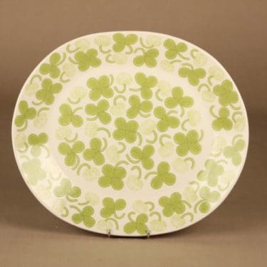 Arabia Apila tarjoiluvati, vihreä, suunnittelija Birger Kaipiainen, apila, kukka