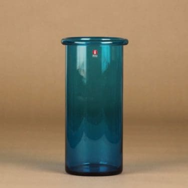 Nuutajärvi Juno maljakko, turkoosi suunnittelija Markku Salo