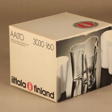 Iittala Aalto  maljakko, kirkas, suunnittelija Alvar Aalto,